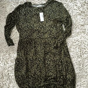 Maurices Animal Print Dress in Olive and Black